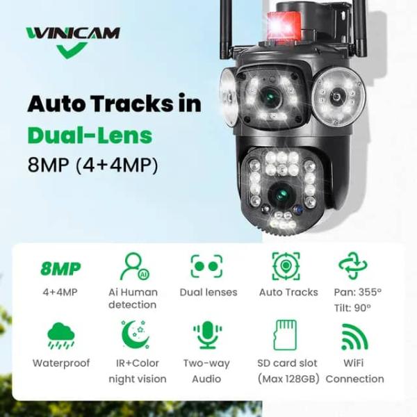 کمره امنیتی وای‌فای ۴K با کیفیت 8MP